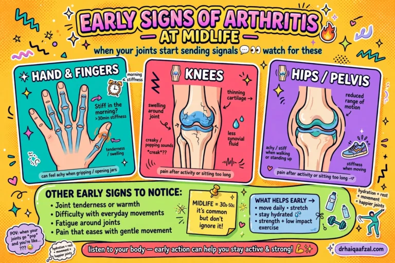 Early signs of arthritis in midlife: a GP guide illustration